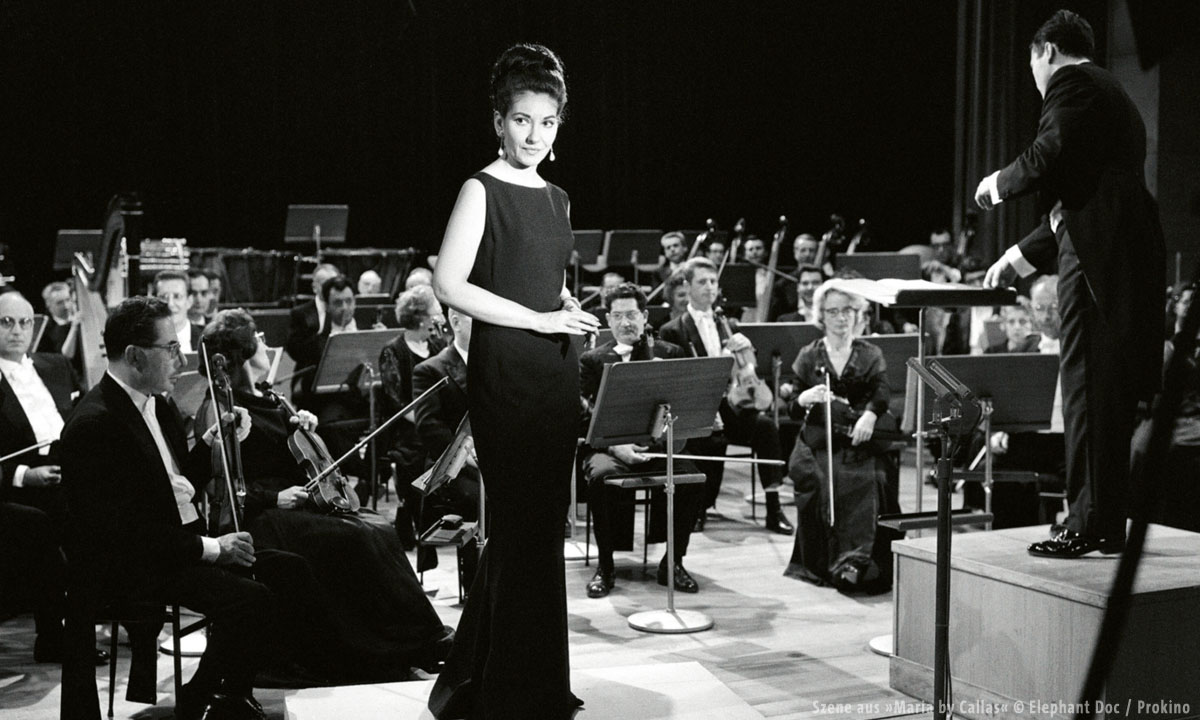 Sängerin Maria Callas bei einem Auftritt